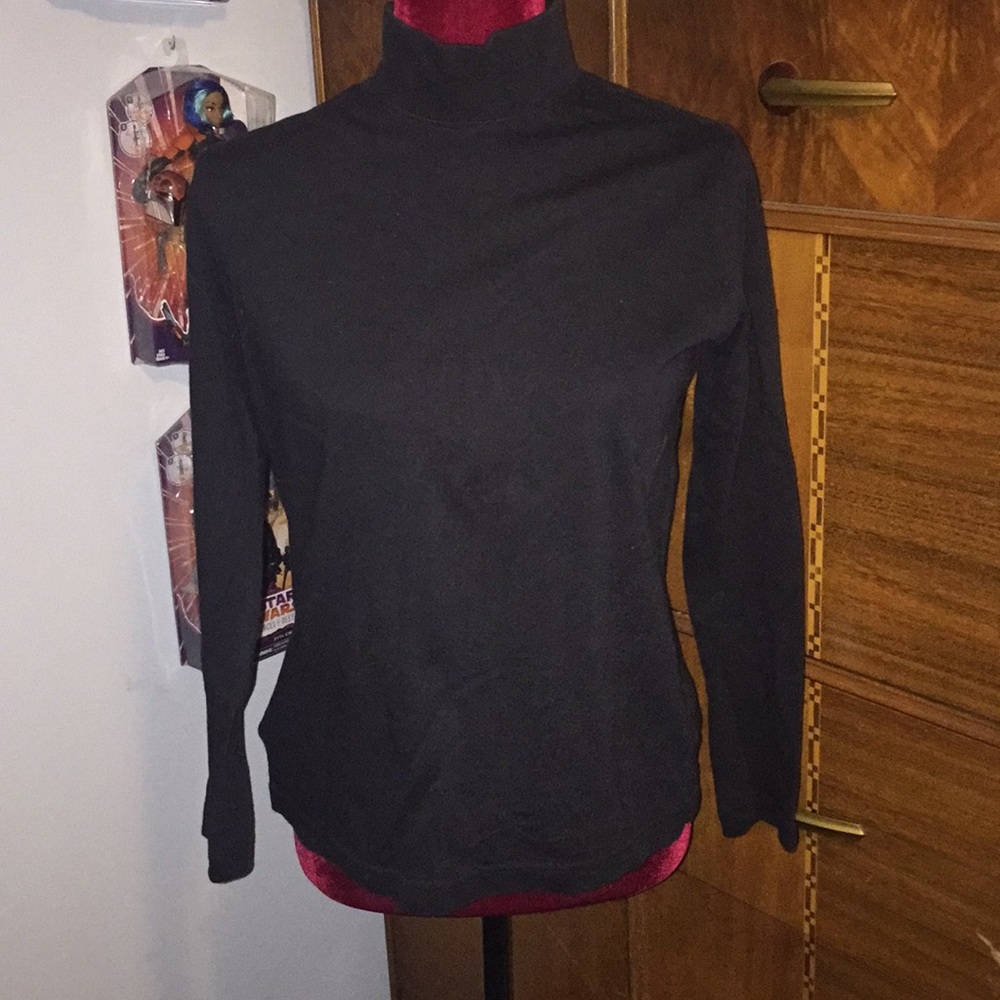 High Sierra Registered Black Mock Turtleneck Small